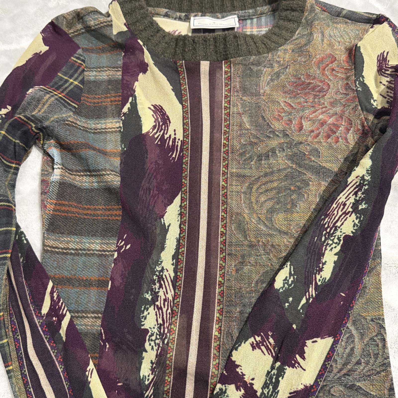 Pierre-Louis Mascia Floral Pullover Shirt Blouse Sz ExtraSmall Made In Italy Pierre-Louis Mascia Floral Pullover Shirt Blouse Sz ExtraSmall Made In Italy