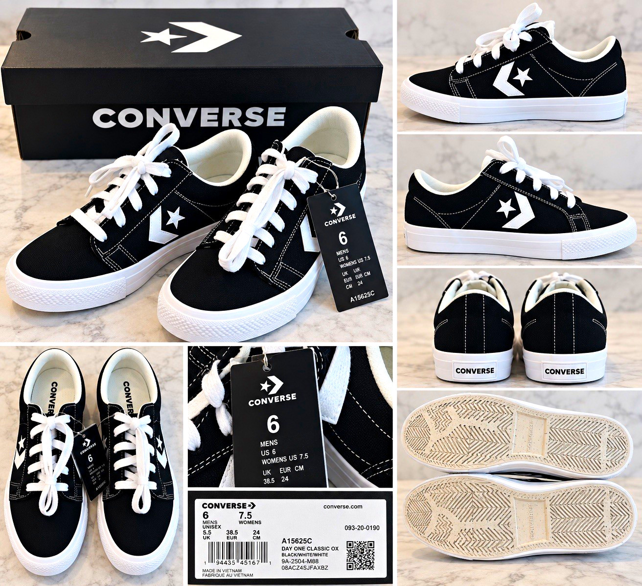 Converse Day One Classic OX A15625C Black White Men’s 6 Women’s 7.5 NEW Converse Day One Classic OX A15625C Black White Men’s 6 Women’s 7.5 NEW