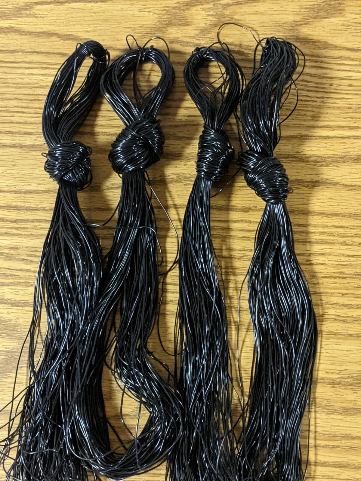 4 Pieces of African Rubber Hair Thread, Black Anango yarn, Fil Anango