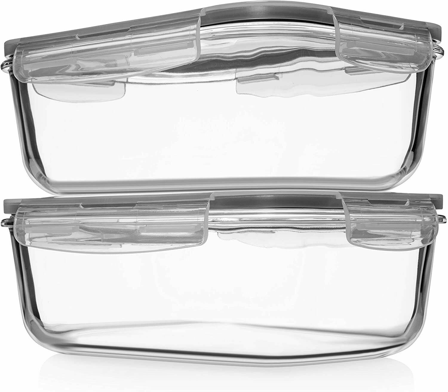 Set of 2 63 Oz, Large Glass Food Storage Container with Airtight Lid, Razab Set of 2 63 Oz, Large Glass Food Storage Container with Airtight Lid, Razab