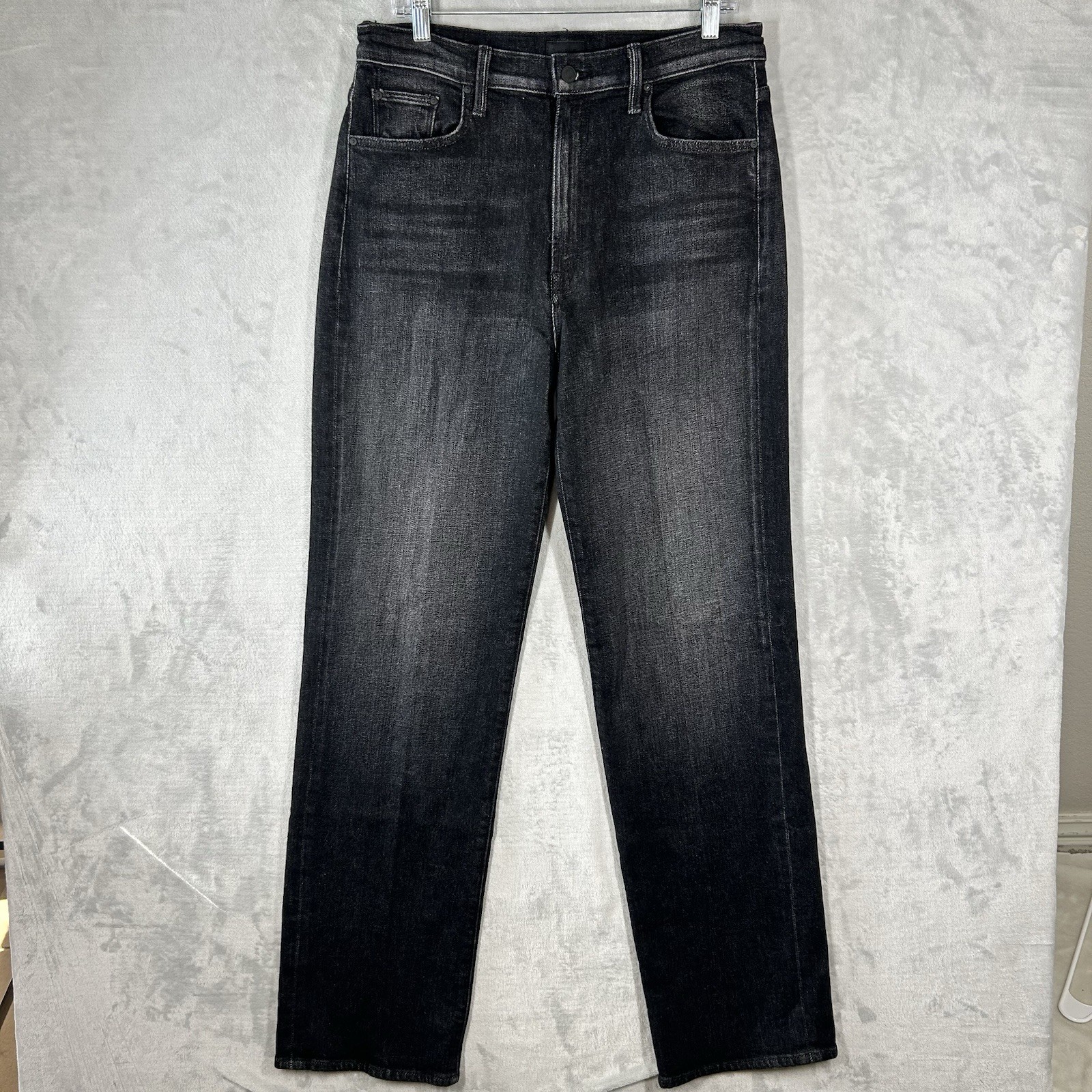 Mother The Rambler Zip Heel Jeans Womens Size 33 Keep It Sharp Washed Black