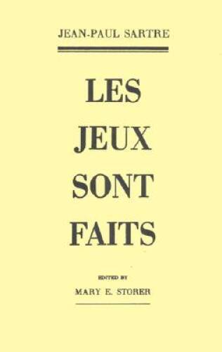 Les Jeux Sont Faits (French Edition) - Paperback By Jean-Paul Sartre - GOOD