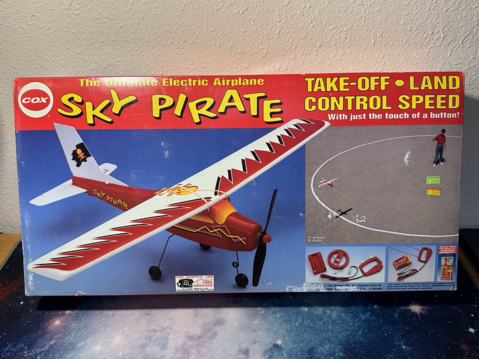 Cox, R/C airplane, Sky pirate, Electric Airplane New Sealed Vintage