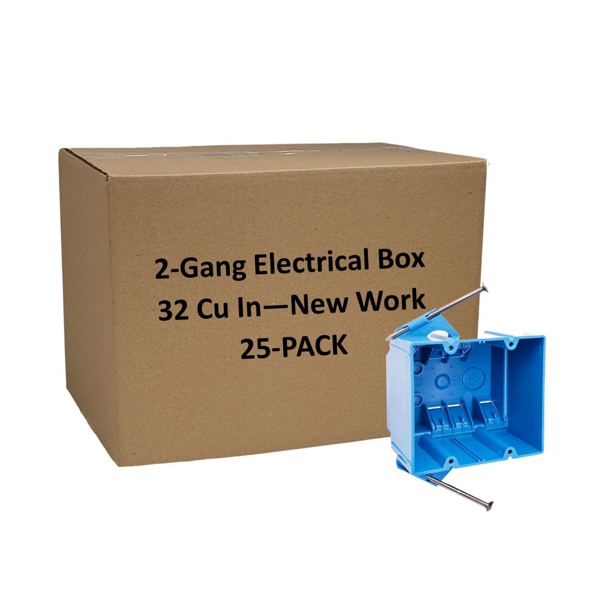 25-Pack 2-Gang Electrical Outlet/Switch Box 32 Cu In New Work Double Gang Blue 25-Pack 2-Gang Electrical Outlet/Switch Box 32 Cu In New Work Double Gang Blue