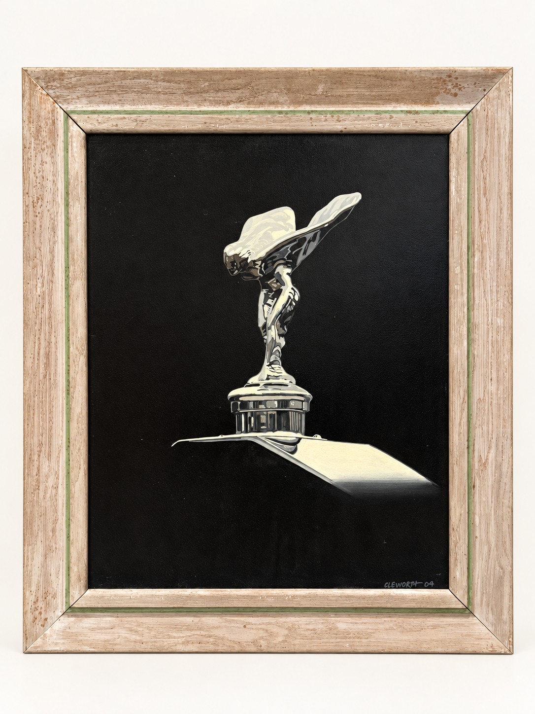 HAROLD JAMES CLEWORTH - 2004 Original Oil Painting Spirit of Ecstasy Rolls-Royce