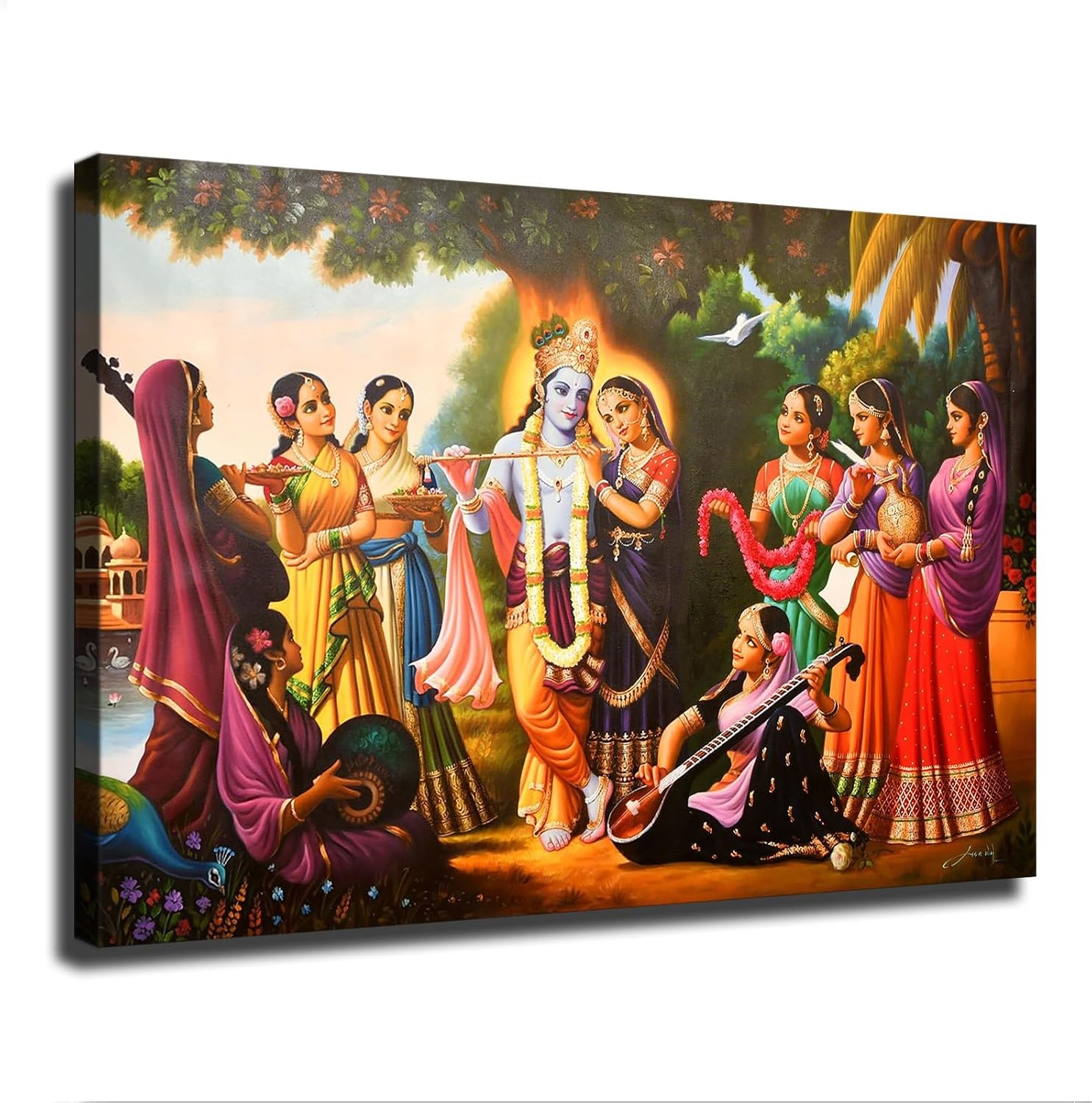 Radha Krishna and Gopickas Indian Religion Vintage (2) Poster Modern Aesthetic