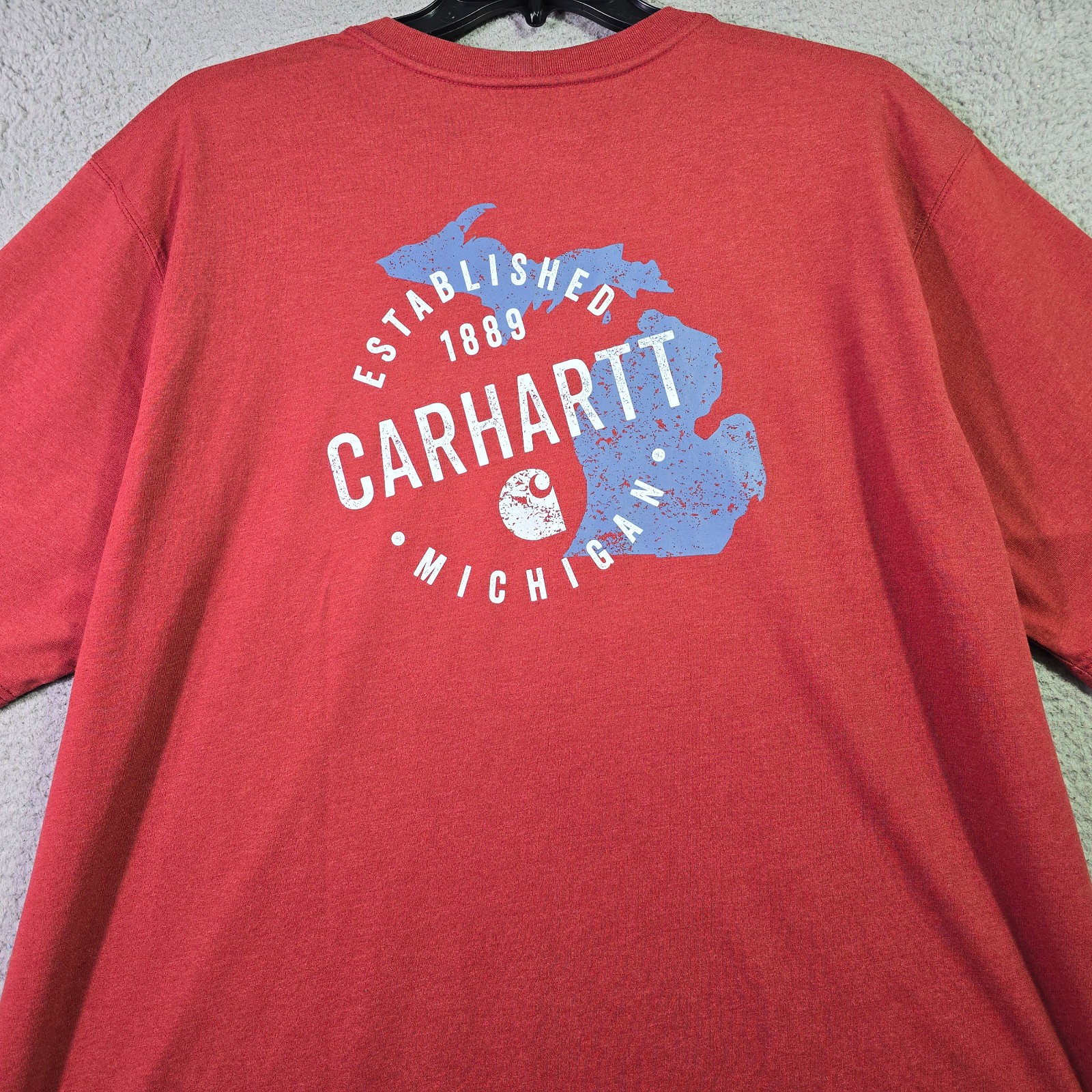 CARHARTT Michigan Shirt Mens 2XL XXL Red Pocket Tee Outdoor Casual Relaxed NWT CARHARTT Michigan Shirt Mens 2XL XXL Red Pocket Tee Outdoor Casual Relaxed NWT