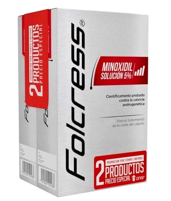 2X FOLCRESS HAIRLOSS TREATMENT SOLUCION PARA ALOPECIA Y CAIDA DE CABELLO 5%