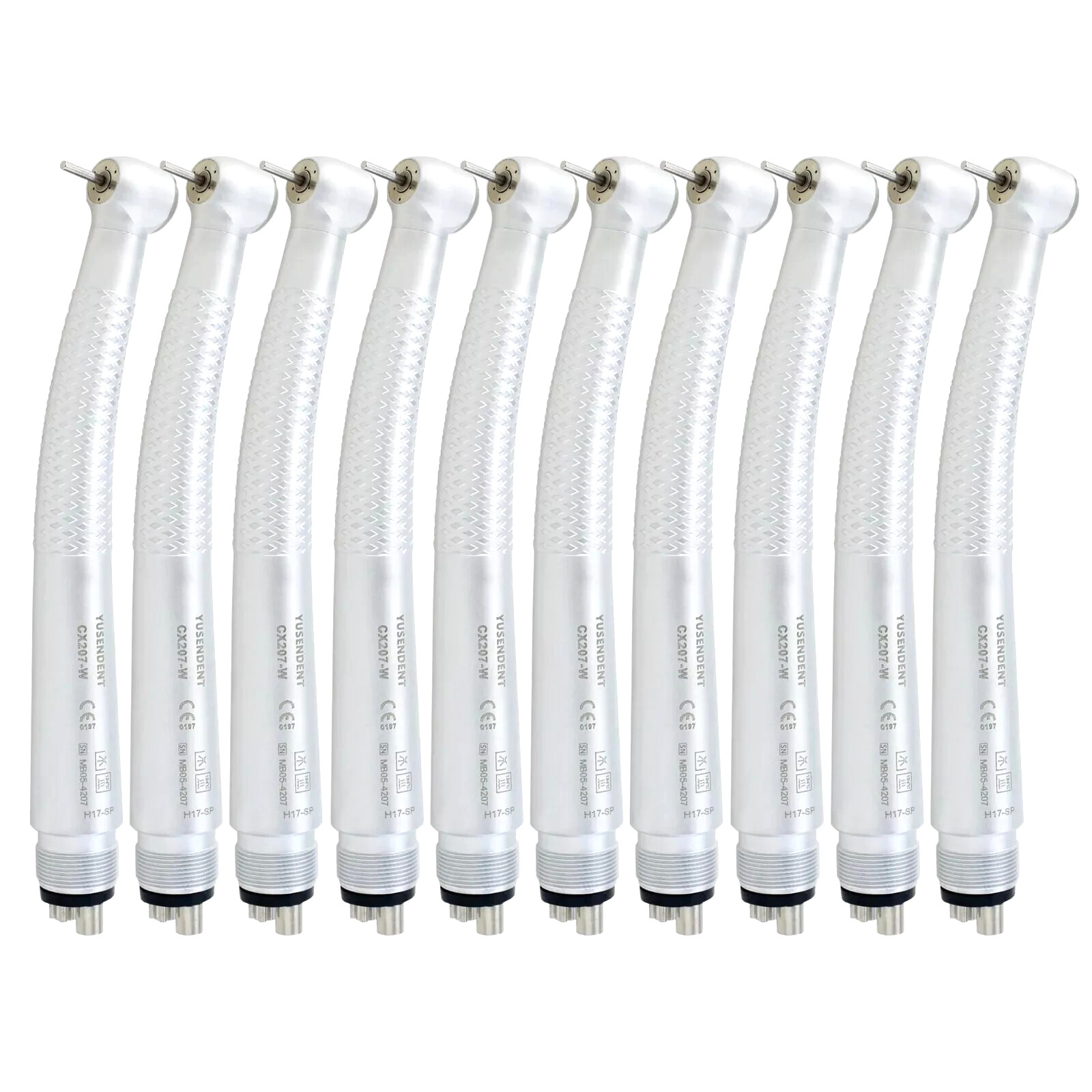 US 10pcs COXO Dental High Speed Handpieces CX207-W H17-SP M4 Push Button 4 Holes