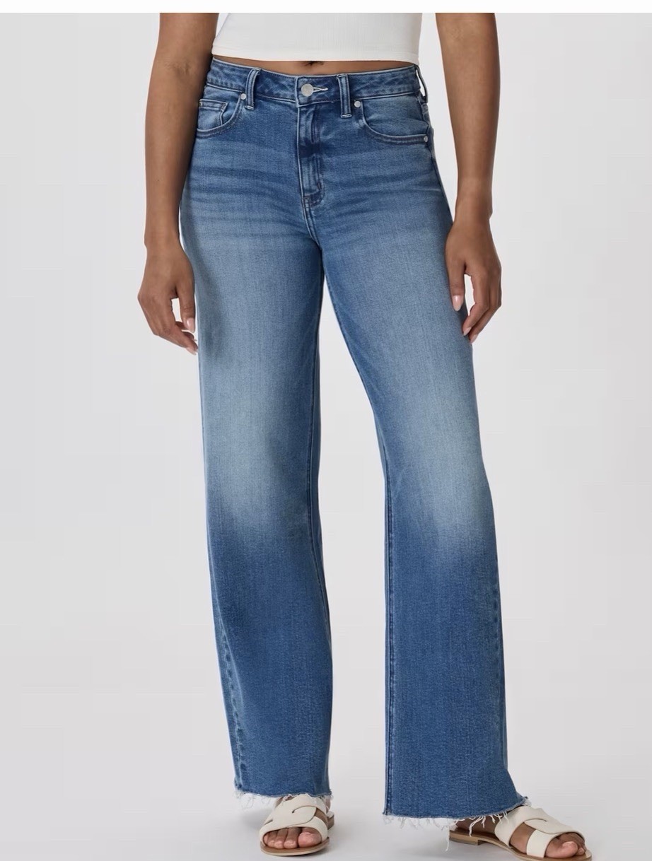 Quince Bella Stretch Wide Leg Jeans Twilight Blue Frey Size 27 Quince Bella Stretch Wide Leg Jeans Twilight Blue Frey Size 27