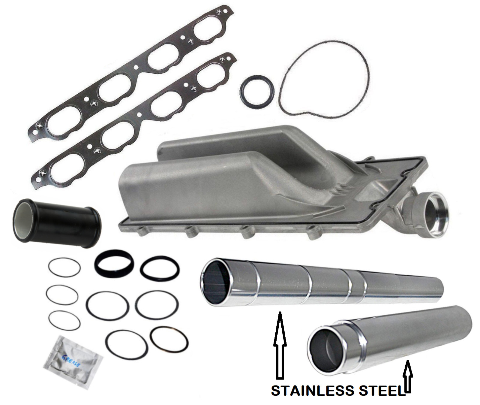 Collapsible Coolant Water Transfer Feed Pipe (Stainless Steel) + Kit for BMW V8