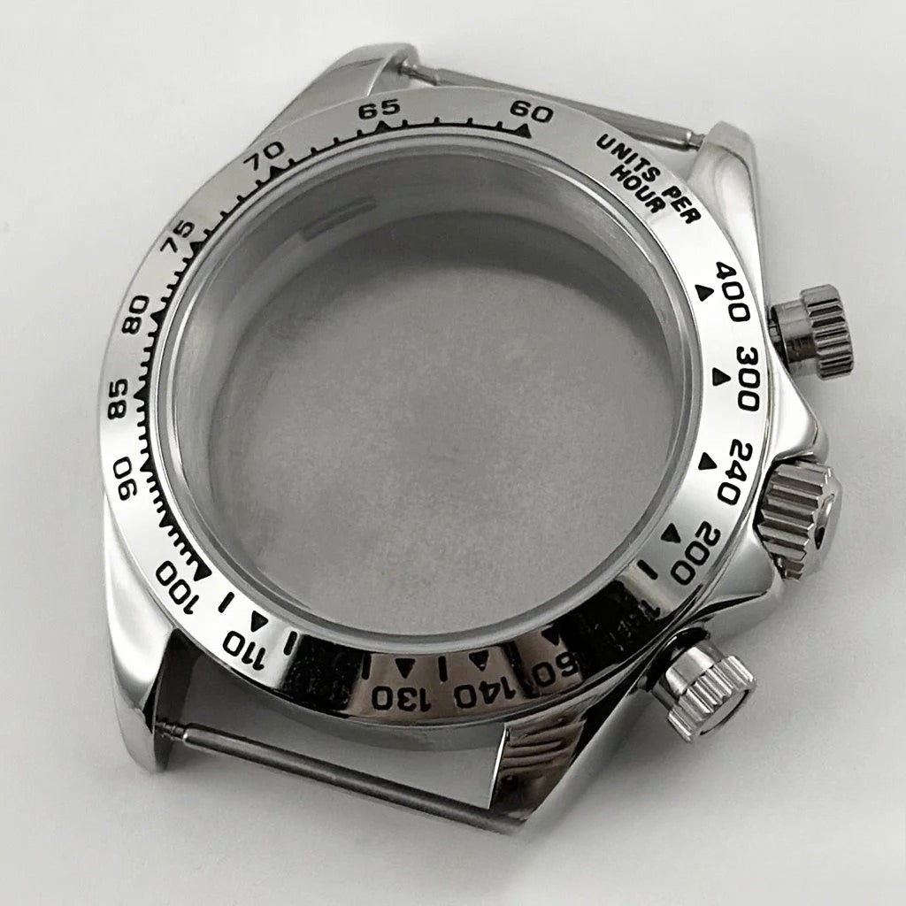 Daytona 40mm Mens Watch Steel Case for Daytona VK63 VK64 Case Fits 20mm Strap