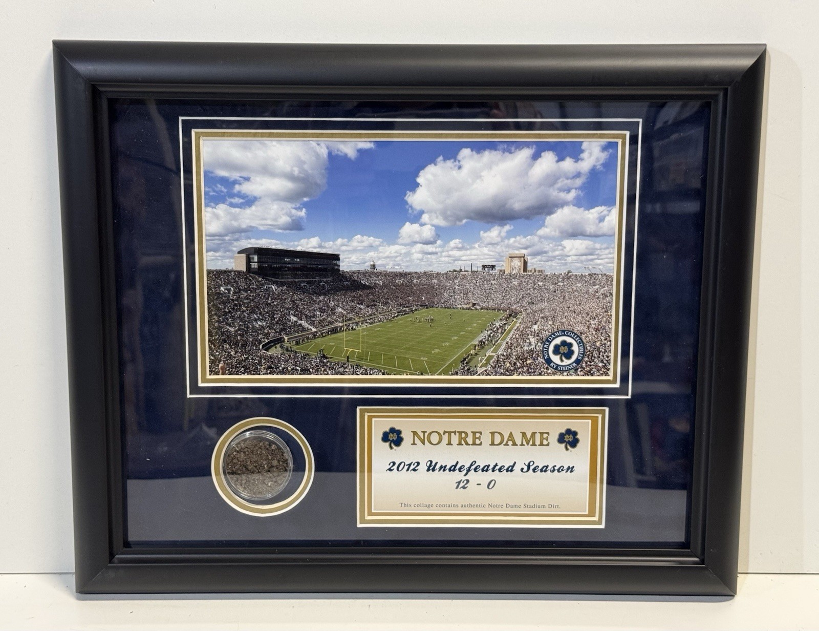 Notre Dame 2012 Undefeated Season W/ Stadium Dirt Framed Steiner Sports Notre Dame 2012 Undefeated Season W/ Stadium Dirt Framed Steiner Sports