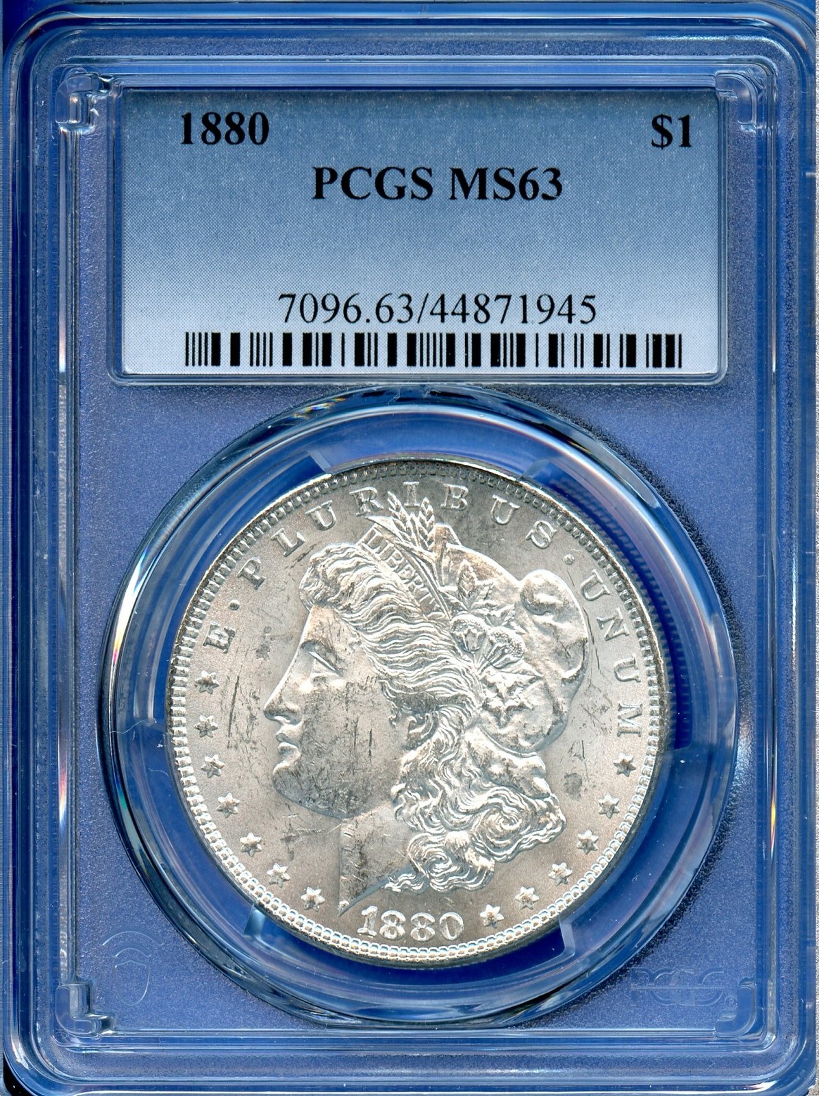 1880 P PCGS MS63 Morgan Silver Dollar $1 US Mint Coin 1880-P MS-63 Blast White 1880 P PCGS MS63 Morgan Silver Dollar $1 US Mint Coin 1880-P MS-63 Blast White