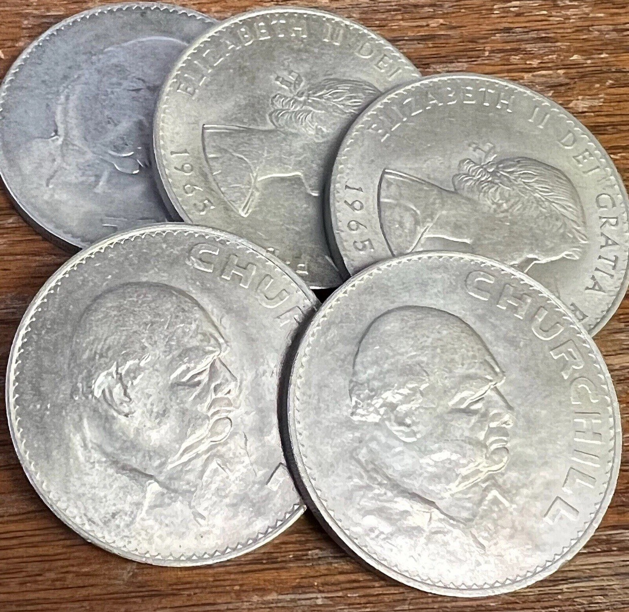 1965 Great Britain Crown - Winston CHURCHILL & Elizabeth II Commemorative KM#910