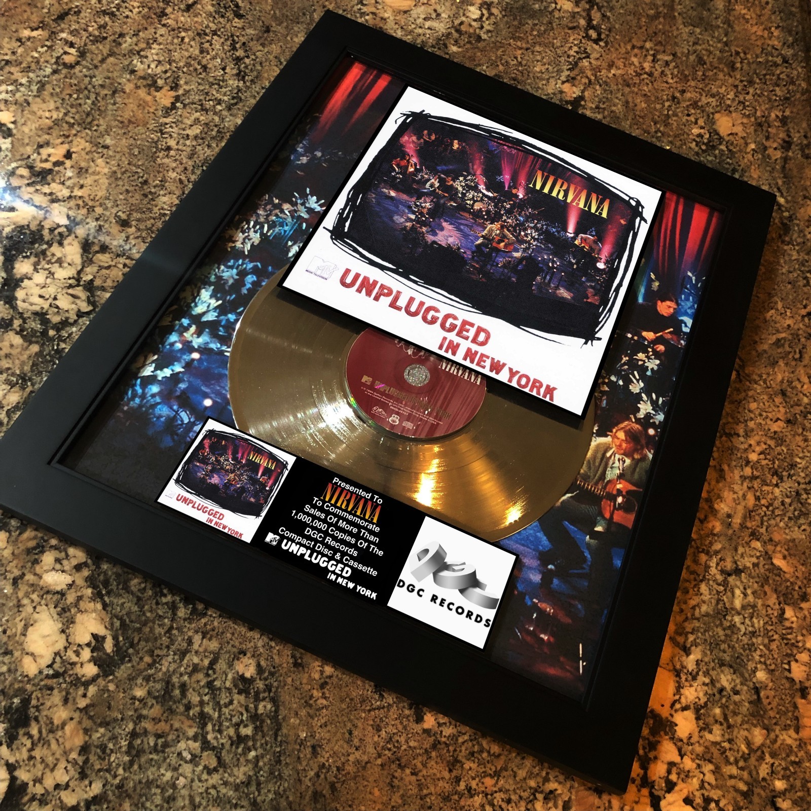 NIRVANA ( MTV Unplugged In New York ) Platinum Music Award Vinyl LP Record CD
