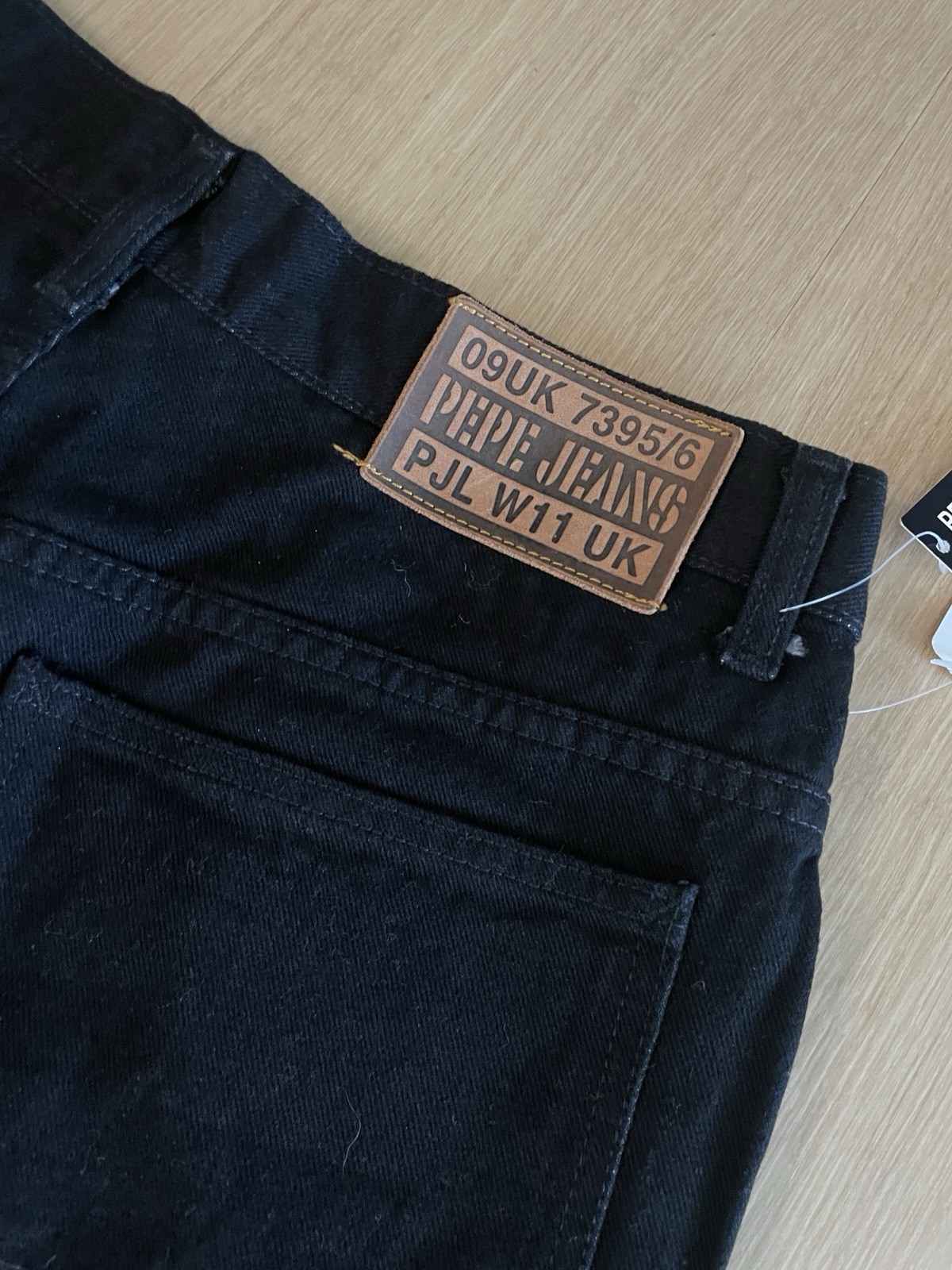 Vintage Pepe Jeans London Black Jeans 31x32 Straight Leg Denim NWT Made USA