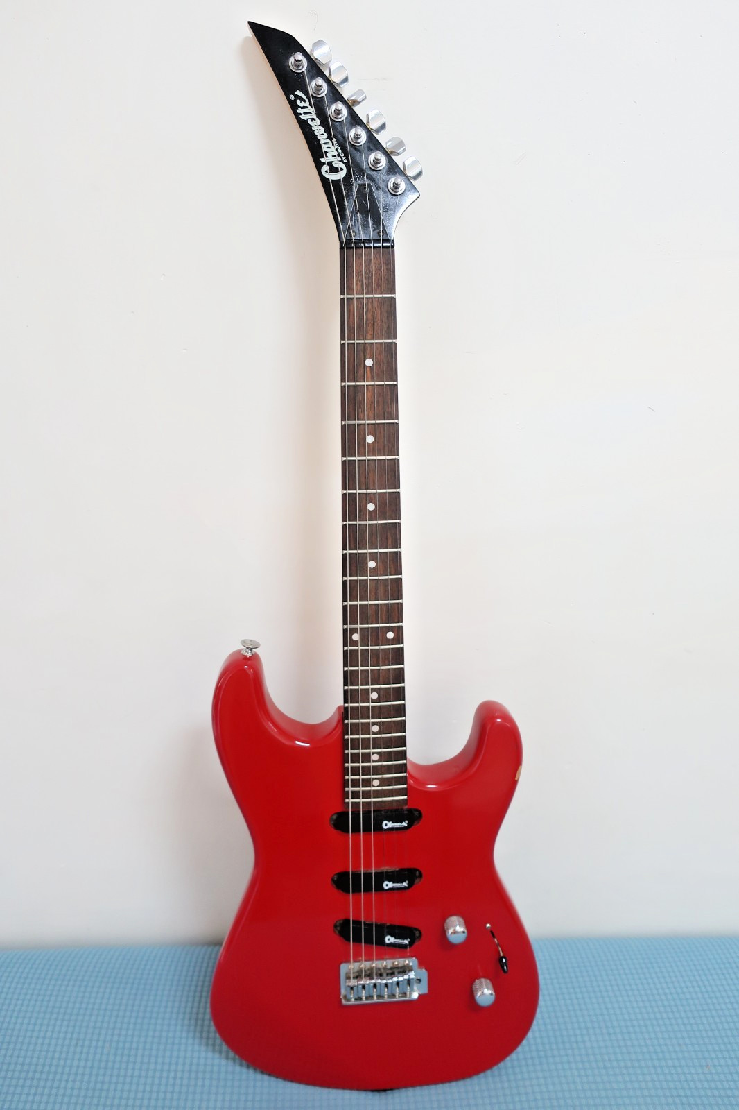 Vintage 1990s Charvette by Charvel Jackson Guitar Model 300 Red Heavy Metal