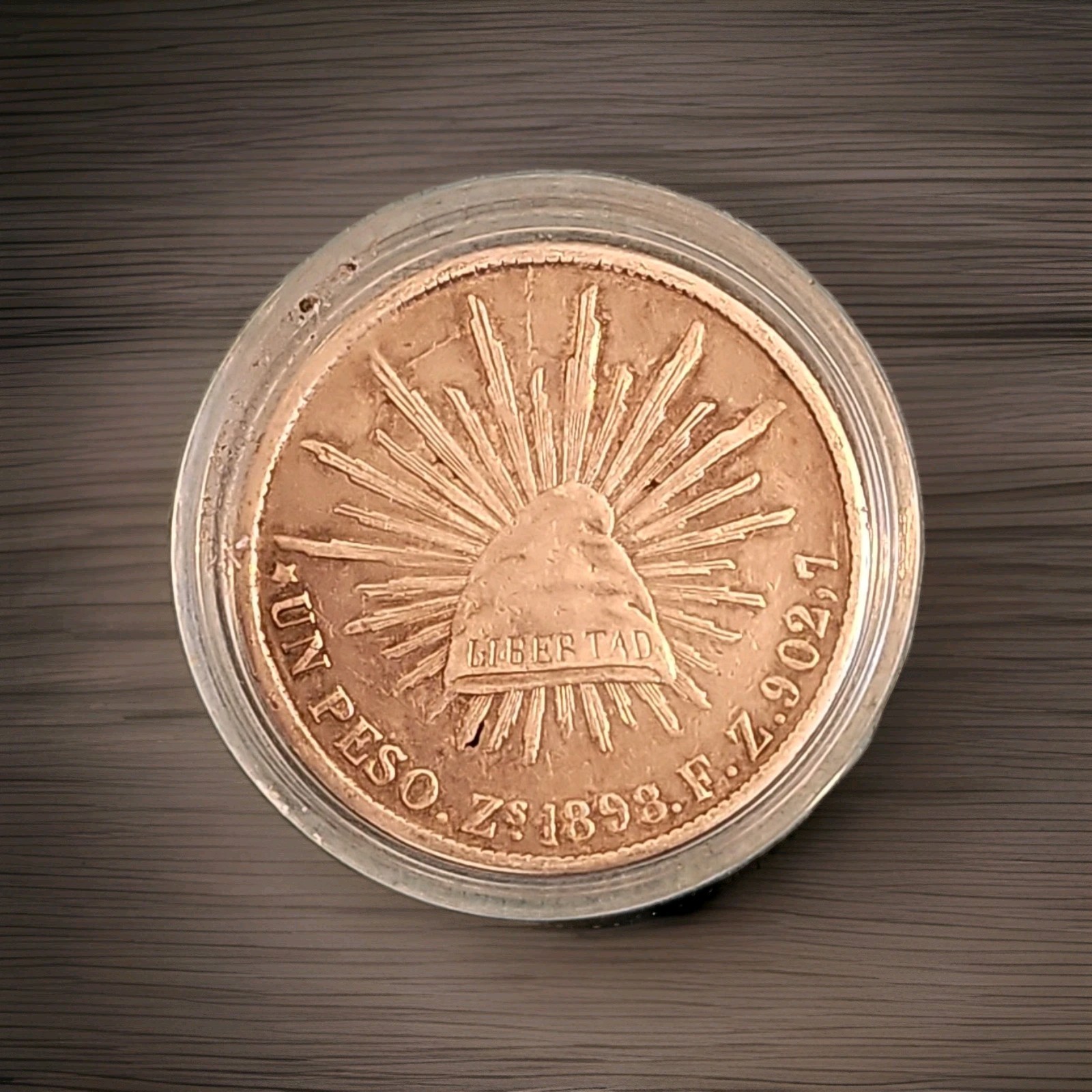 1898 Zs Un Peso Mexico Second Republic 1 Peso Zacatecas Mint Silver Coin 1898 Zs Un Peso Mexico Second Republic 1 Peso Zacatecas Mint Silver Coin