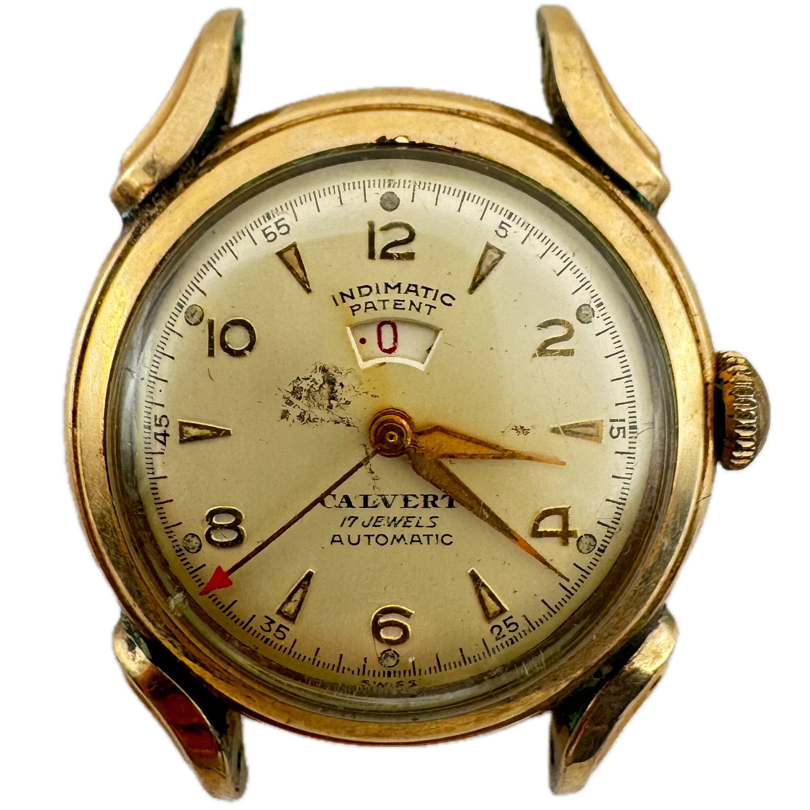 Vintage 32mm Calvert Indimatic Automatic Wristwatch 1256 10k GF Power Reserve