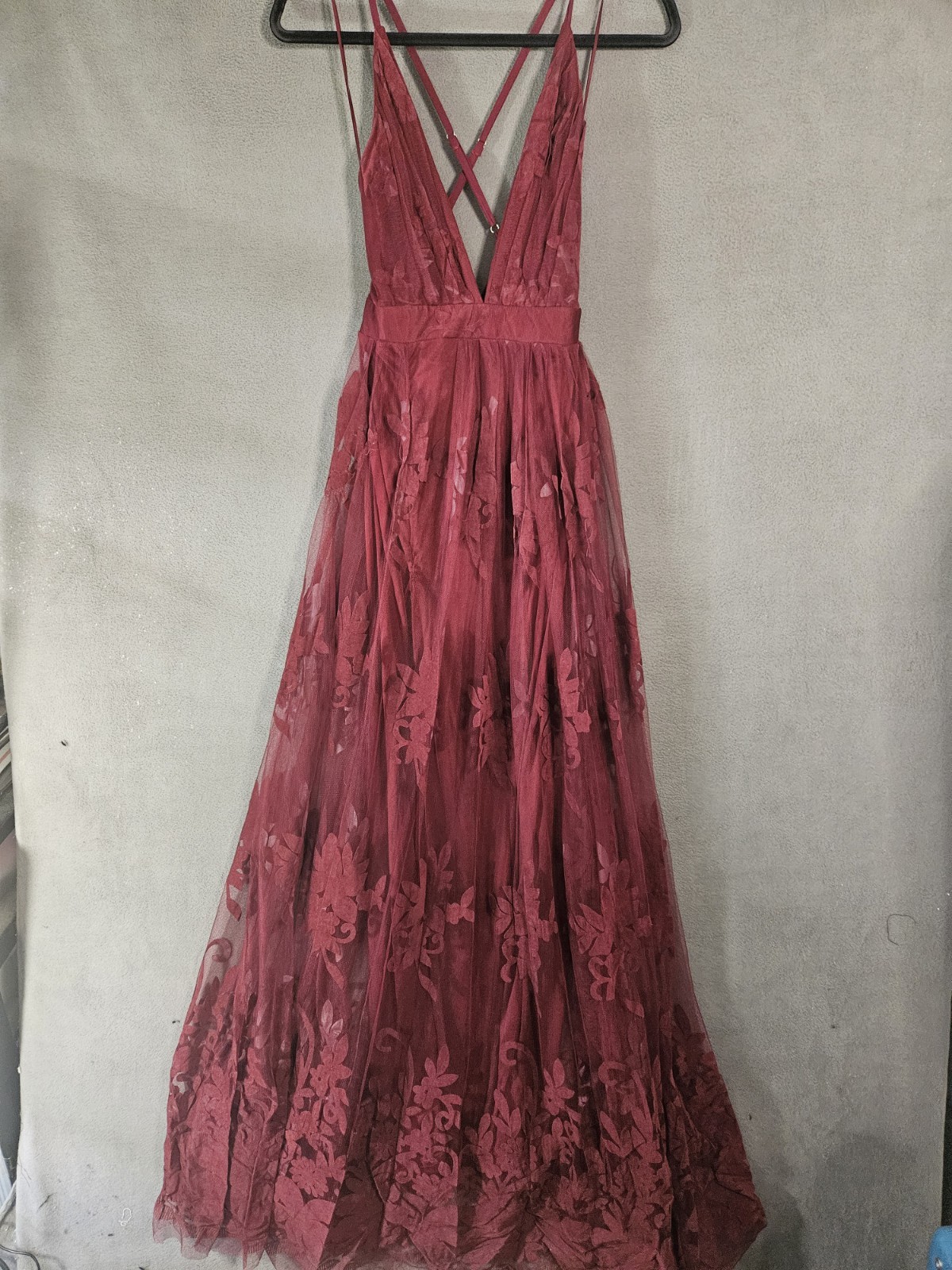 Luxxel Maxi Dress Whimsy Goth Vampire Romantic Maroon Lace Layers Medium Vneck Luxxel Maxi Dress Whimsy Goth Vampire Romantic Maroon Lace Layers Medium Vneck