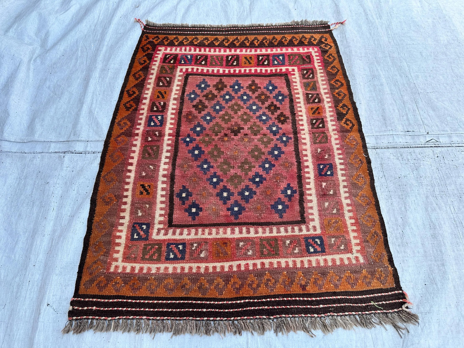Vintage Turkmen Wool Kilim Rug 3\'1\