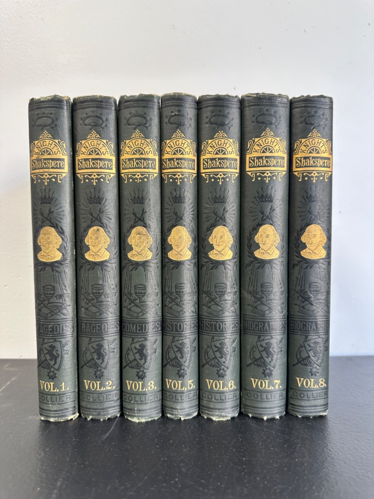 Knight’s Shakespeare Collier Antique 7 Volume Set 1880s Illustrated Works HC