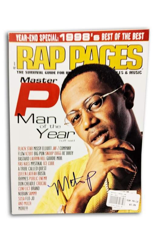 No Limit TRU 504 Boyz Master P signed Rap Pages Magazine W/Certificate Autograph
