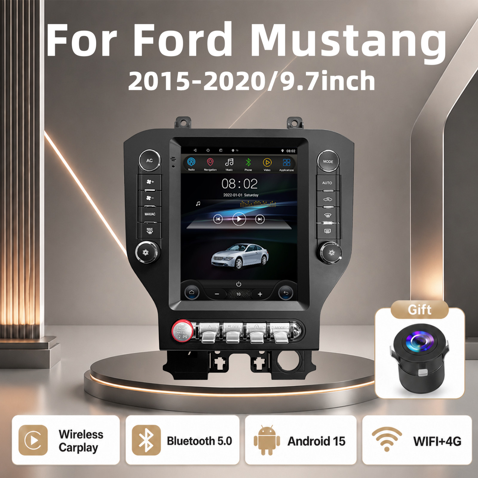 For 2015-2021 Ford Mustang 9.7