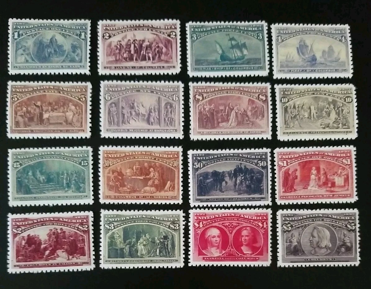 US Stamps SC# 230-245 1893 Columbian Exposition Stamp Replica Set US Stamps SC# 230-245 1893 Columbian Exposition Stamp Replica Set