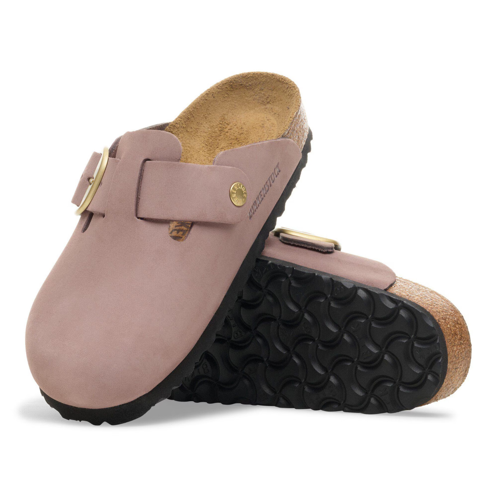 Birkenstock Boston Big Buckle Nubuck Leather Faded Purple Women Shoes Size 37-41