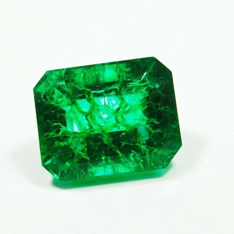 10 Ct Natural Emerald Cut Colombian Green Emerald EGL Certified Loose Gemstone