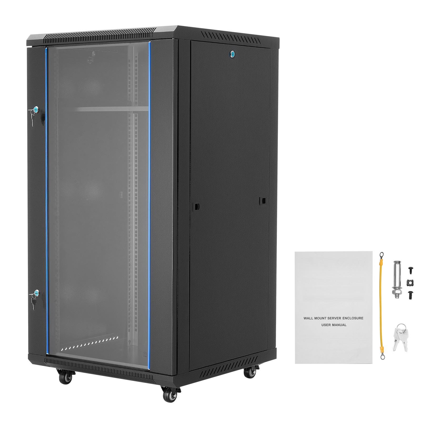 Uimoso 22U Wall-Mount Network Cabinet with Glass Door for Server Equipment