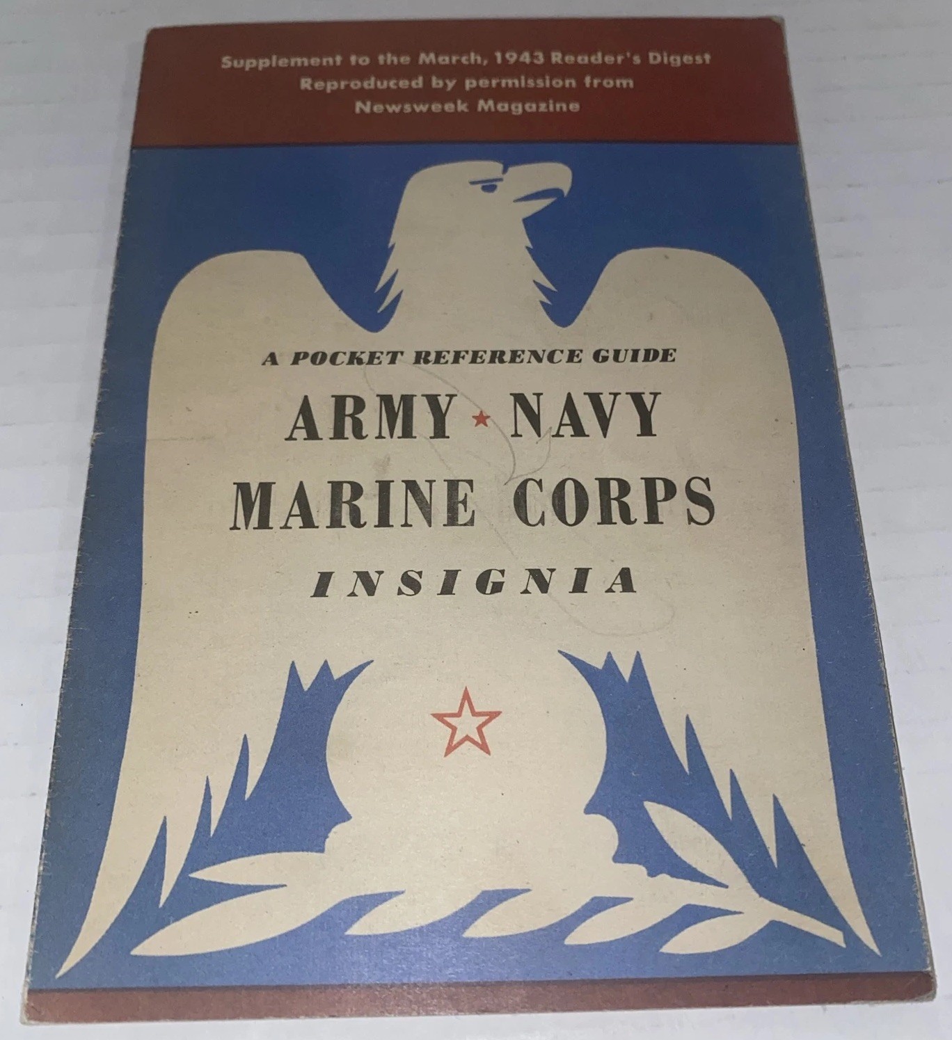 Vintage 1940s Army Navy Marine Corps Insignia Pocket Reference Guide Booklet