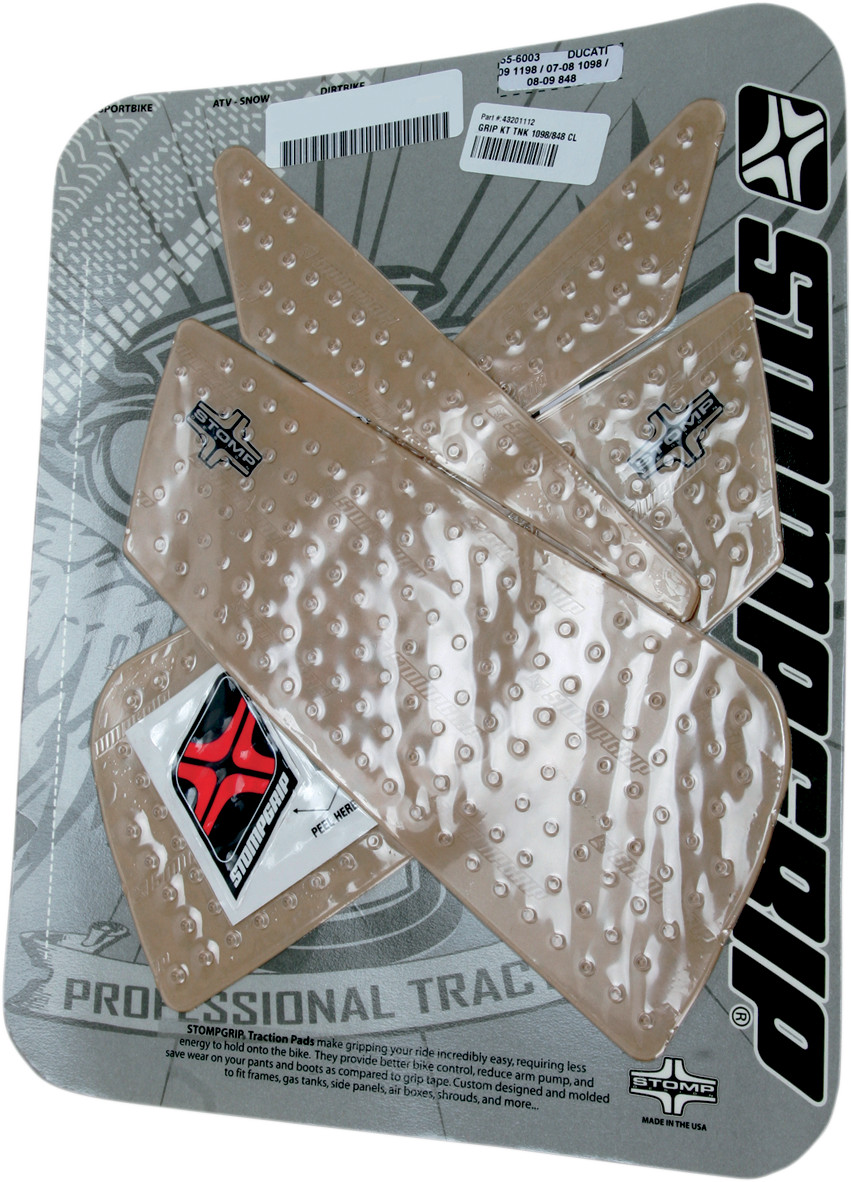 STOMPGRIP Tank Grips - Volcano - Clear - Ducati '07-'13 55-10-0065C