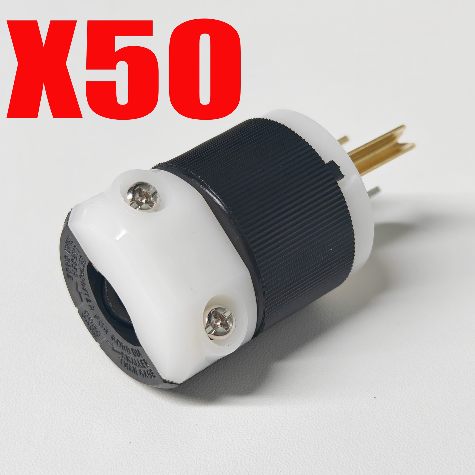 50x LOT HBL5266C For AC Male Edison NEMA 5-15P Plug 15A 125V Connector CL/BK