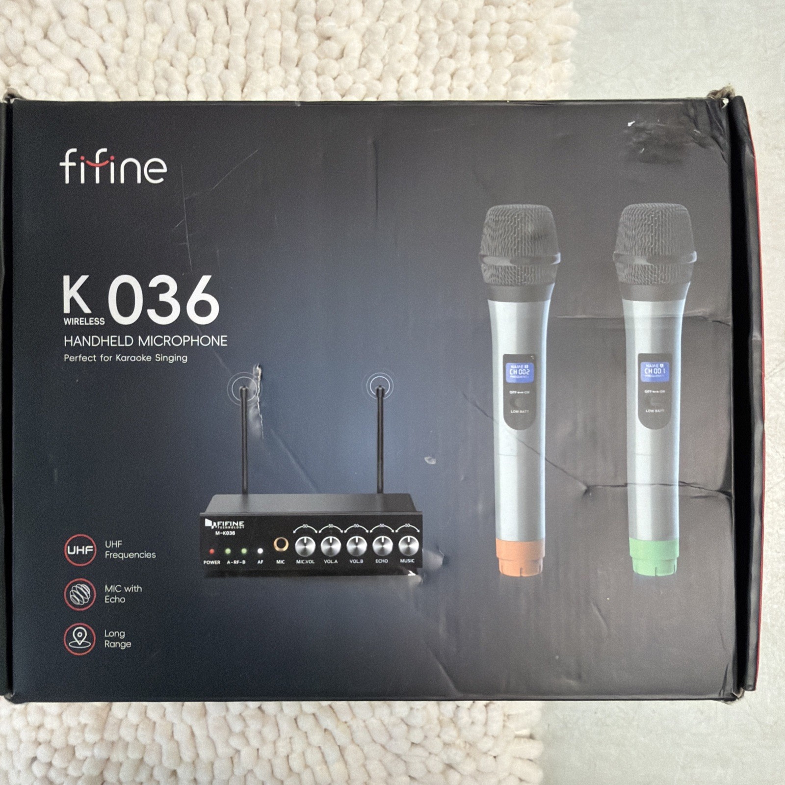 FIFINE K036 Dual Wireless Condenser Microphone System - Black/Silver FIFINE K036 Dual Wireless Condenser Microphone System - Black/Silver