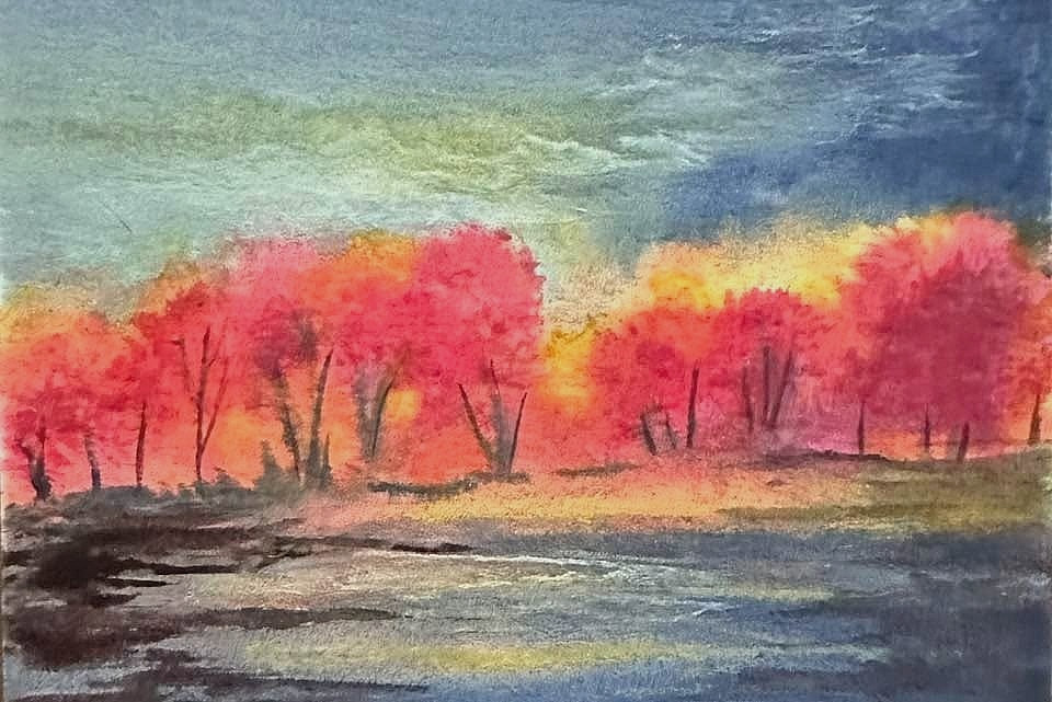 AUTUMN DELIGHT - ORIGINAL 100% HAND PAINTED NATURE ACEO WARETCOLOR PAINTING