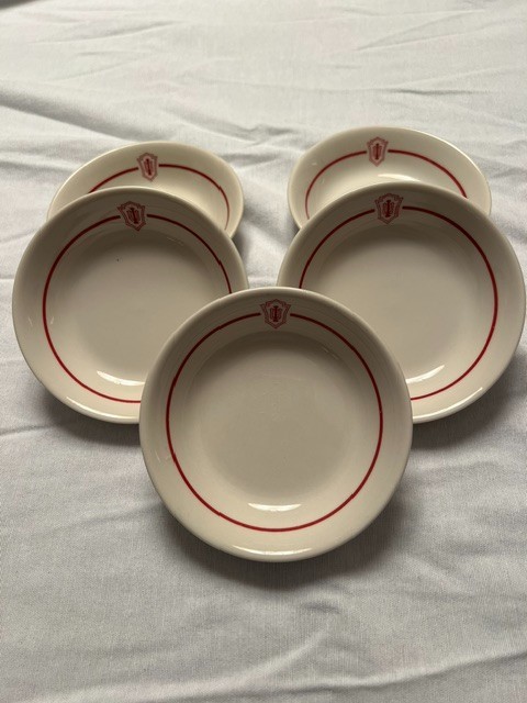 Vintage Indiana University IU Shenango China 5 Fruit Bowls 4.5” Dining Hall