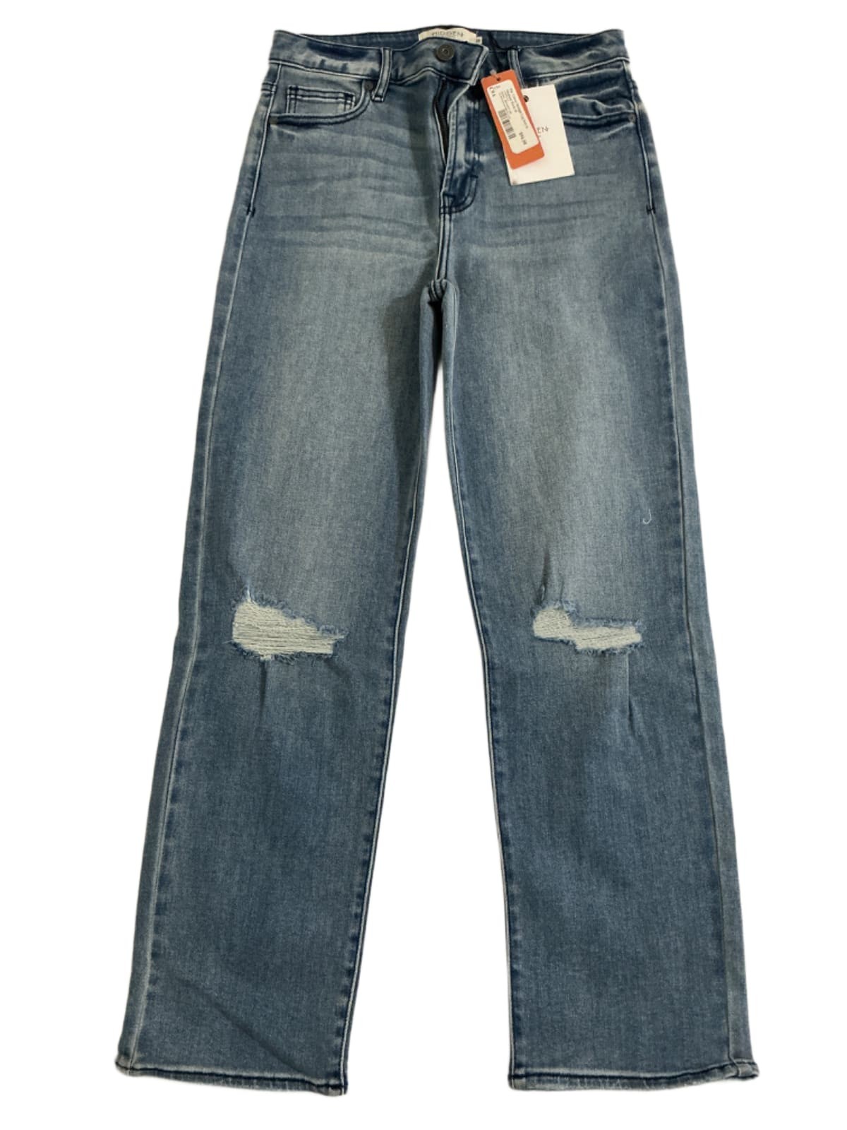 Hidden Jeans Tracey Straight Leg Jeans Womens 28 Medium Wash Distressed NWT $94 Hidden Jeans Tracey Straight Leg Jeans Womens 28 Medium Wash Distressed NWT $94