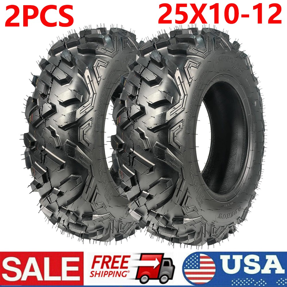 2Pack 25x10-12 Tire 25x10x12 ATV/UTV Tires All-Terrain Off-Road Adventures 6PR 2Pack 25x10-12 Tire 25x10x12 ATV/UTV Tires All-Terrain Off-Road Adventures 6PR