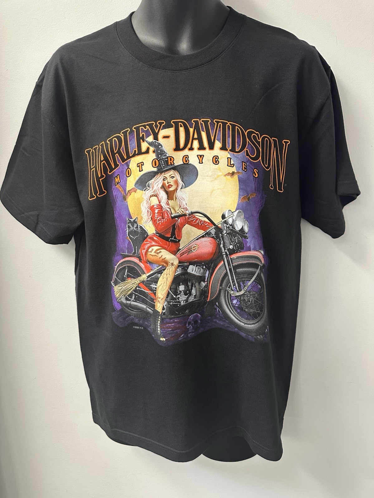 Harley Davidson Men's Halloween Witchy Woman Short Sleeve T-Shirt Black 3003186