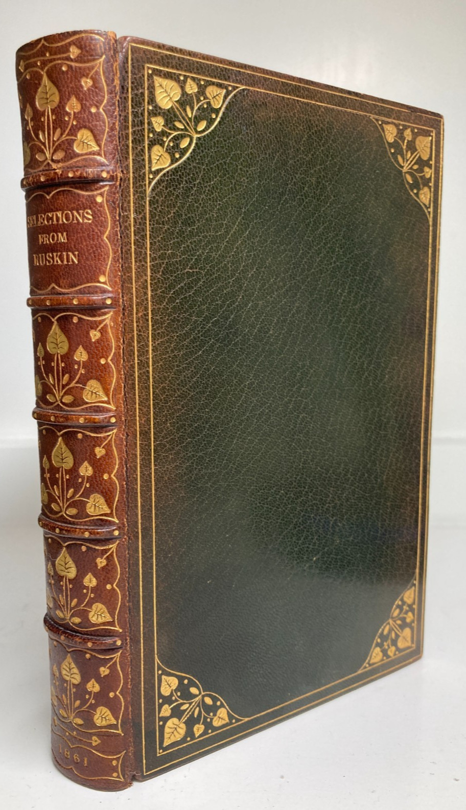 1861 John Ruskin Selections 1st Edition Worsfold Morocco Leather Fine Binding