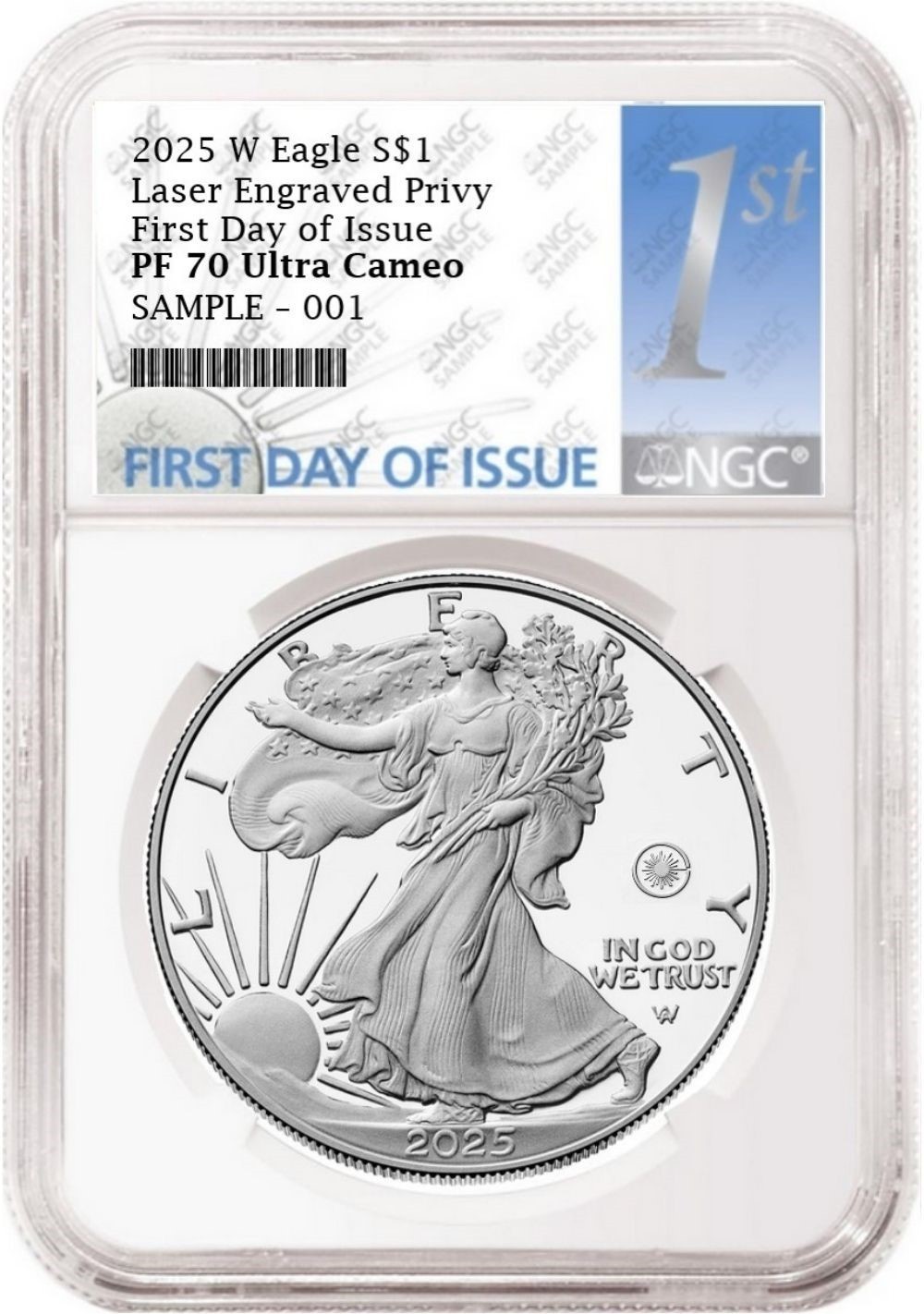 2025 w laser engraved privy proof silver eagle ngc pf70 first day 1st