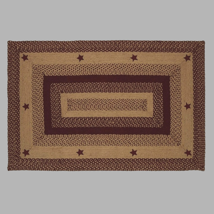 Country Braided jute Star rug 4 ft x 6 ft