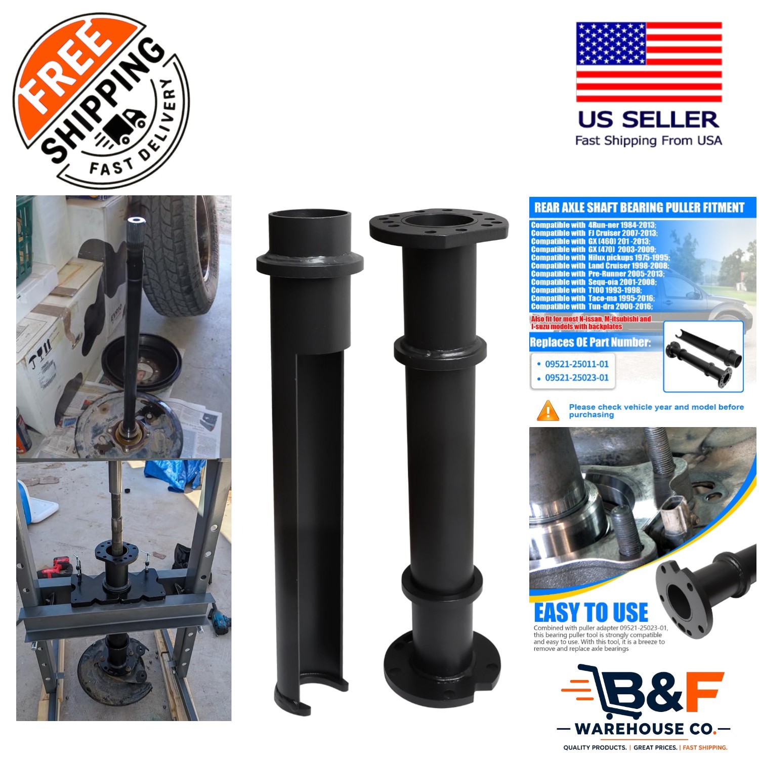 Versatile Rear Axle Bearing Puller with Anti-Rust Finish for Long-Lasting Use