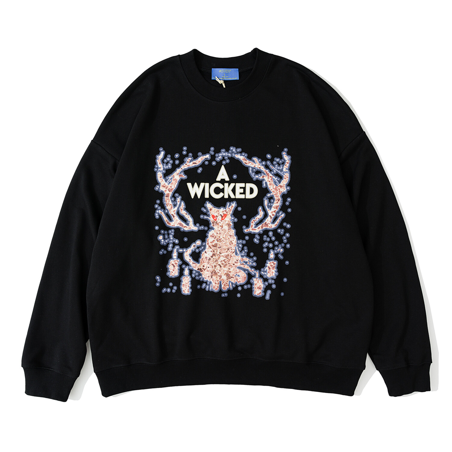Niepce A Wicked Cat Sweatshirt Gothic Streetwear Long Sleeves Pullover