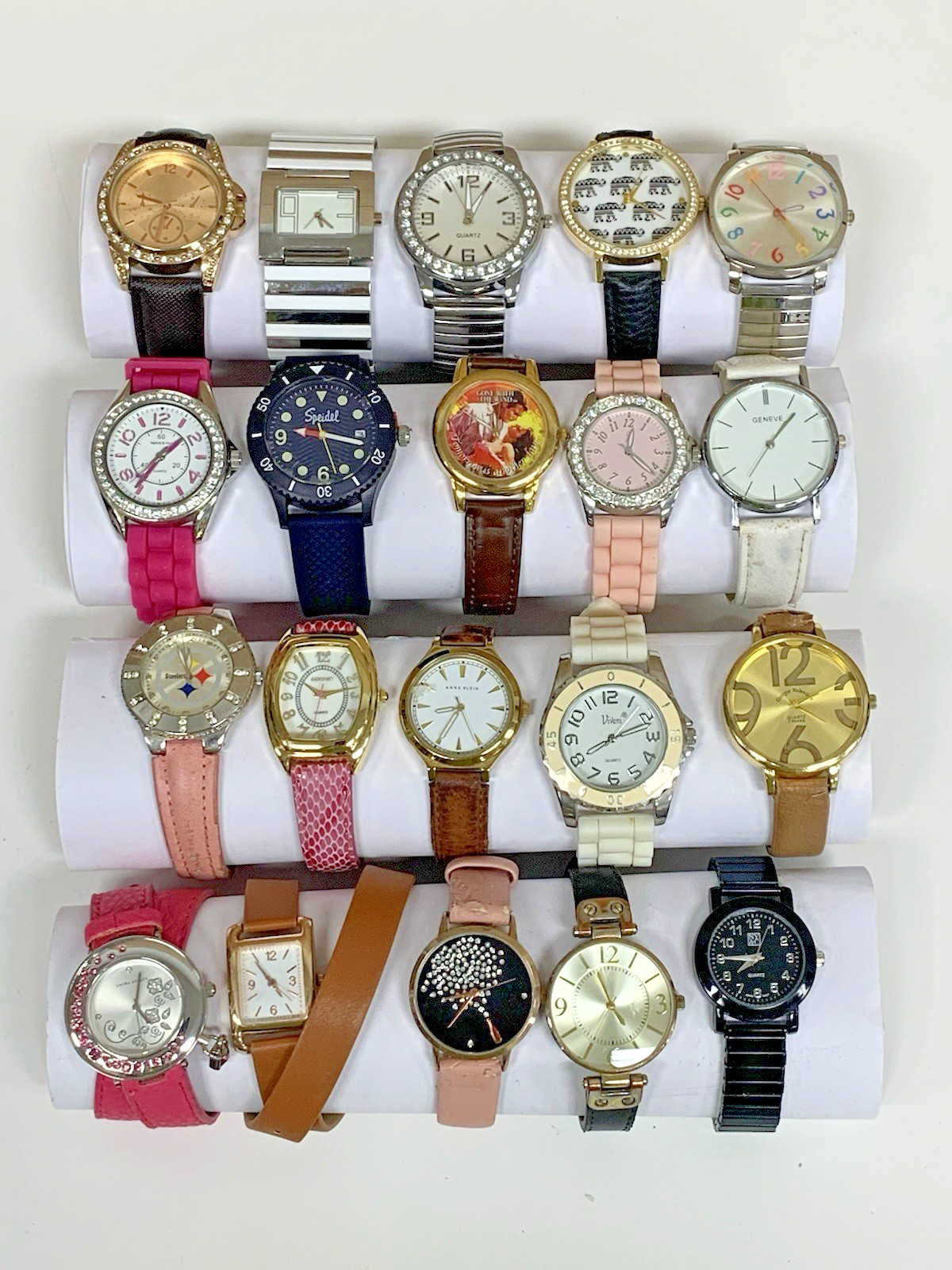 Vtg-Mod Fashion Watch Lot Speidel Accutime Tec NY&Co Geneve Vivani Massini &More