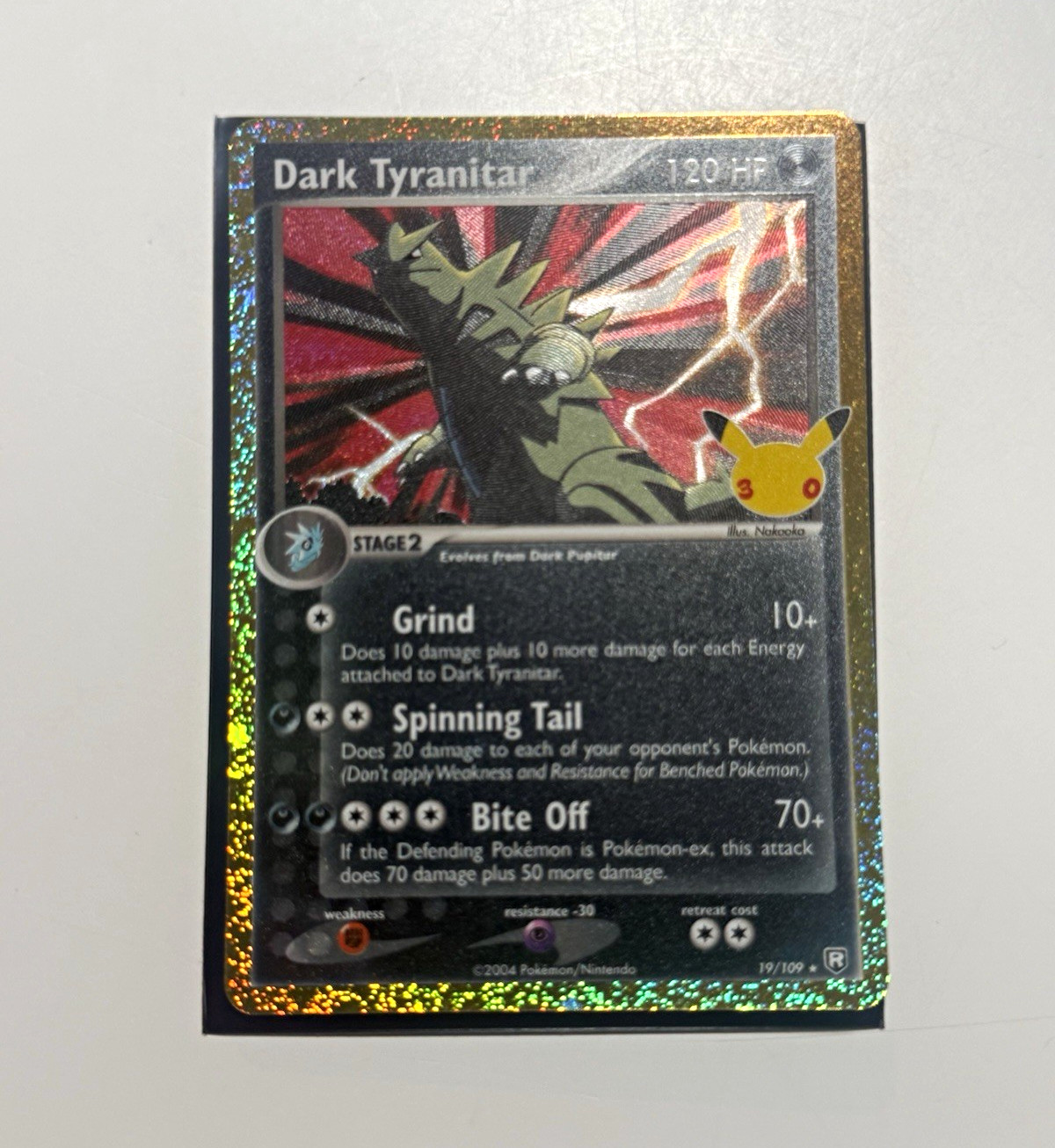 Nintendo Pokemon TCG Team Rocket Returns Dark Tyranitar 19/109 Holo Rare 2004