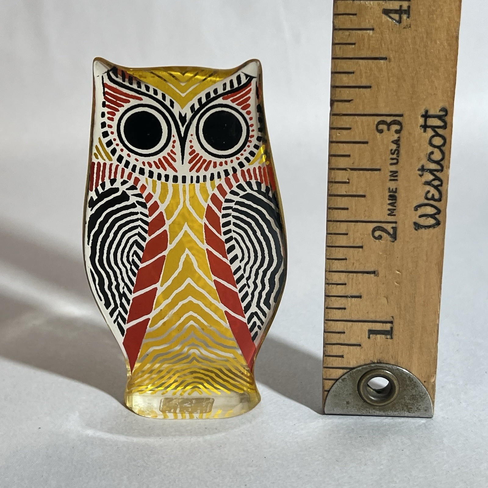 SMALL VINTAGE ABRAHAM PALATNIK MCM LUCITE OWL SCULPTURE FIGURE